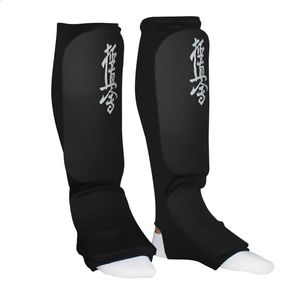 Kyokushin Karate Shin Instep Strażnicy Mma Kyokushinkai Taekwondo nogi stóp sparingowe White Black Cloth Pad Brody Dzieci 240124