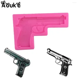 Bakning mögel pistol leksak pistol form fondant kaka silikon mögel 3D präglad chokladmögel konditorivaror kex mögel diy köksverktyg m079