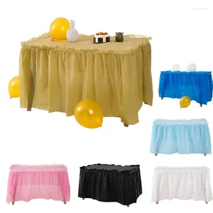 Table Skirt Self-adhesive Reusable Plastic Tablecloth And Set For Birthday Wedding Party Waterproof Oil Proof Easy Clean