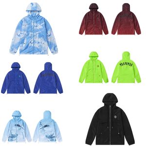 Trapstar Windbreaker 폭격기 여성 코트 가죽 방수 지퍼 자수 블랙 블루 재킷 남성 디자이너 재킷