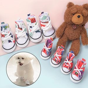 Dog Apparel 2024 Denim Canvas Shoes Wear-resistant Non-slip For Small Dogs Cats Breathable Casual Boots Foot Protector