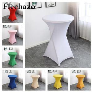 Table Skirt El Wedding Decoration Cocktail Bar Set Solid Color Polyester Round Banquet Elastic Skirts Candy Birthday Parties Design
