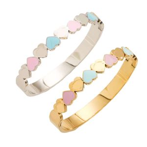 Bracelets de luxo feminino Brandagem de moda Gold Brand Designer Heart Letter Print Bracelet 18K Gold Bated Stainless Aço Bracelete Mulheres Jóias de Casamento Gifts Gifts