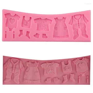 Baking Moulds Clothes Shoe Skirt Chocolate DIY Fondant Cake Decorating Tools Lace Border Silicone Mold Kitchen Utensils FQ3072