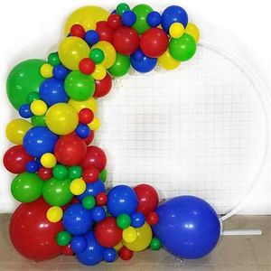 107 Pz / lotto Circo Carnevale Palloncini Ghirlanda Blu Verde Rosso Giallo Palloncini Arco per Bambini Baby Shower Decorazioni per feste di compleanno X0301g