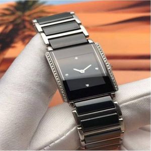 Toppkvalitet Business Watch for Woman Black Ceramic Watches Quartz Movement Fashion Lady Wristwatch RD32179P