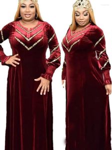 Roupas étnicas Plus Size Marrocos Vestido de Festa Muçulmana Mulheres Inverno Diamante Abaya Turquia Dubai Kaftan Noite Vestidos Longos Robe Eid Vestido