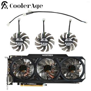 コンピューター冷却ビデオカードファンギガバイトGTX 980 760 670 580 770 960 560TI R9 290X 75MM PLD08010S12HHグラフィックスーリング