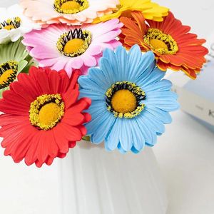 Decorative Flowers Colorful Artificial Gerbera Flower Simulation Sun PE Fake For Home Living Room Decoration Wedding Party Supplies