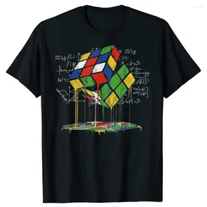 Men's T Shirts Funny Melting Cube Speed Cubing Vintage Math Summer Rubiks Rubics Graphic Cotton Streetwear Short Sleeve T-shirt Men