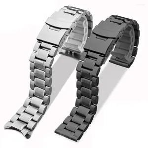 Watch Bands 18mm 20mm 22mm 24mm Silver Black Stainless Steel Watchband Curved Interface Butterfly Strap