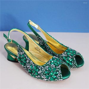Dress Shoes Latest 2024 African Women Shoe Decorated With Rhinestone Italy For Party Italian Summer Sexy High Heels Pumps