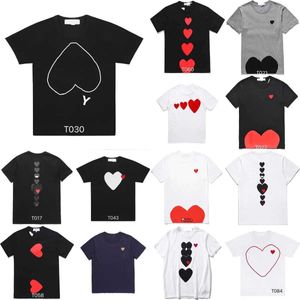 2024 Play Mens T 셔츠 디자이너 Red Commes Heart Women Garcons S Badge des Quanlity Ts Cotton CDG 자수 짧은 슬리브 TTXZ