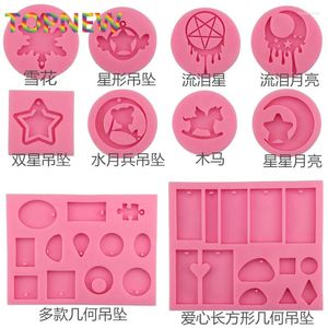 Moldes de cozimento DIY Luas Estrelas Flocos de Neve Cavalo Corações Pingente Brincos Molde Epoxy Silicone Molde Pulseiras Artesanais Ferramentas de Jóias