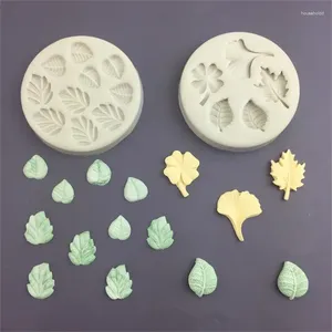Pişirme Kalıpları 10 Boşluk Ginkgo Yaprakları Akçaağaç Yonca Yaprak Silikon Şeker Şarj Cisli Reçine Araçları Cupcake Fondan Kek Dekorasyon