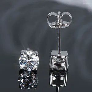 Studörhängen Anziw Sparkle Real Moissanite Black Diamond 925 Silver Gold Ear Piercing Smycken för kvinnor Män gåvor 3mm/4mm/5mm