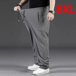 7xl 8xl artı boyutu pantolonlar erkekler mavimsi pantolon moda rahat elastik bel pantolon erkek eşofmanlar büyük boyut 8xl pantolon erkek 240125