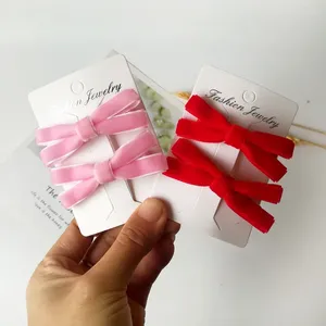 Hair Accessories 65 20mm Red And Pink Velvet Bow Hairpin Pair Clip Girl Baby Edge For Children's In Autumn Winter Gifts