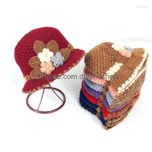 Berets marca quente chapéu inverno mulheres earmuffs lã boné bonito malha chapéus feminino outono moda beanies atacado entrega de gota dhpbm