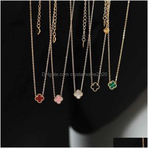 Van Clover Necklace Cleef Four Leaf Clover Neckalces Designer Four Leaf Pendant Sicilian Light Luxury Double Sided Grass Gold Small Simple Mini Lucky Collar