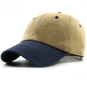 Bollkåpor HT1186 Högkvalitativ bomullsduk Canvas Plain Baseball Cap Men Women Two Tones Snapback Bone Casquette Casual 6 Panels monterad hatt