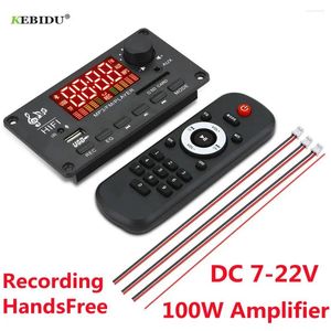 Förstärkare 12V MP3 Decoder Board 22V Big Color Screen Bluetooth 5.0 Car Music Player USB Recording FM AUX Radio för högtalare