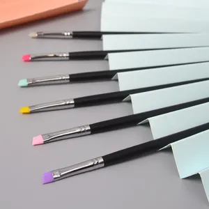 Makeup Brushes 6 Color Soft Silicone Brush Lamination Eyelashes Separating Eyelash Extension Perm Tools DIY Nail Art Patterns