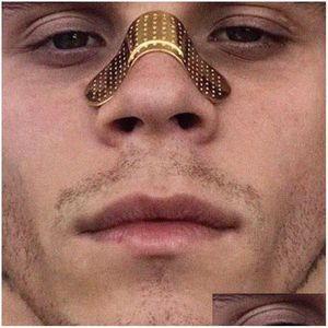 Nose Rings & Studs Hip Hop New Alan Fashion Band-Aid Decoration Trend Jewelry Nose Clip Bijoux Men And Women Ins Niche Accessories Ni Dhqe2