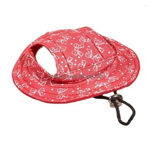 Cão vestuário elegante bowknot padrão chapéu pet chapelaria suave para a pele vestir-se entrega entrega casa jardim suprimentos dhmaf