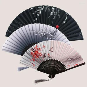 Decorative Figurines Folding Fan Bamboo Ancient Chinese Vintage Style Silk Handheld Foldable Framed Fans