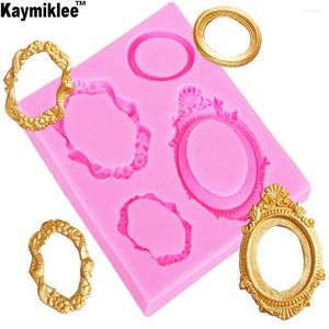 Baking Moulds M158 Gem Flower Shaped Silicone Mold Cake Decoration Fondant 3D Food Grade Mould Picture Frame