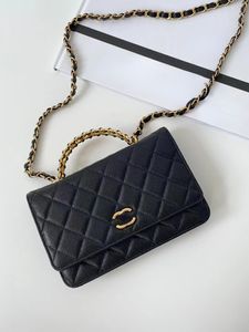 High Quality WOC Shoulder Bag Designer Purse Genuine Leather Classic Wallet On Chain Flap Metal Handle Clutch Bag Handbag Cross body Caviar Leather Card Holder 2609