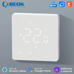 Smart Home Control Beok Tuya WiFi Room Thermostat Golvvärmesystem Termoregulator för gaspanna Electric med Alexa Google