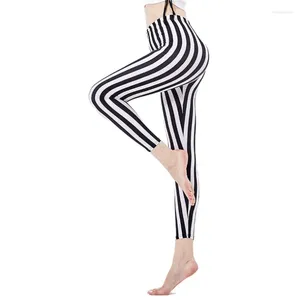 Leggings femininas yrrety leggins mujer casual sportwear listra impressa mulheres magro cintura alta sexy listras 2024