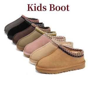 Kids children Tazz Tasman Slippers Boots Chestnut Fur Slides Sheepskin Shearling Mules Women Men Boys Girls Ultra Mini Platform Boot Slip-on Shoes Suede Fall