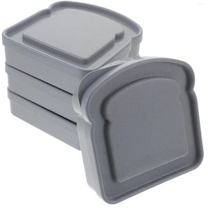 Depolama Şişeleri 4 PCS Sandviç Kutusu Küçük Konteyner Atıştırmalık Konteynerleri, Yeni Başlayanlar İçin Öğle Yemeği Kutuları Kapak