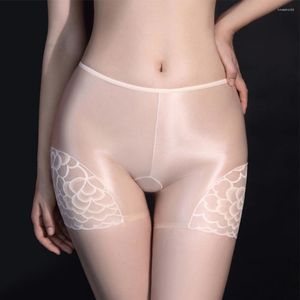 Women's Panties Women Oil Sheer See-through Boxer Shorts Silky Smooth Comfortable Short Pants Underwear Middle Waist Stretchy