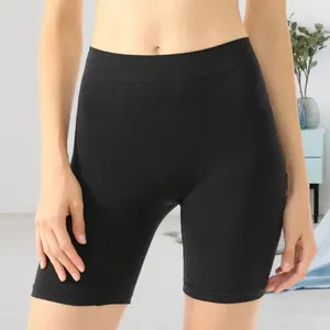 Kvinnors trosor säkerhetsbyxor med hög midja tätt underkläder 2 pack hög midja spets shorts andningsbara yoga underbyxor