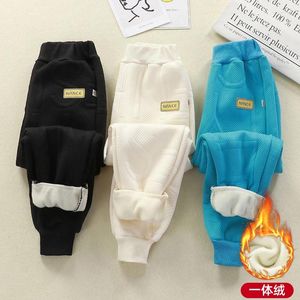 Trousers Winter Velvet Kids Clothes Clothing 2 To 7 Years For Boy Spring Autumn Fall Cargo Pants Girl Black Grey