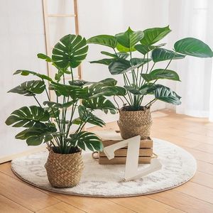 Flores decorativas 55-75 CMTUFTED Bamboo Artificial Fake Plants Decorações de casa Decorações de casamentos quartos ao ar livre