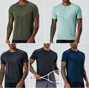 LL-A24 YOGA Outfit Mens Gym Clothing Summer Apport Fitness Wear Sportwear Train Running Loose SHORT SEEVE SHIRTS Outdoor Tops 44