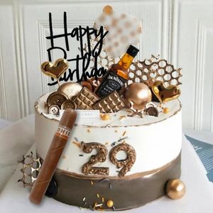 Kuchen Werkzeuge Topper Flagge Bier Auto Schönheit Dame Reicher Mann Alles Gute Zum Geburtstag Hochzeit Dekoration Giltter Cupcake Dekor Backen liefert DIY