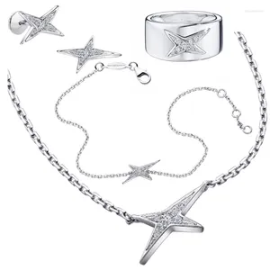 Cluster Ringe Mauboussin Französischer Luxusschmuck 925 Sterling Silber Halskette Set für Frauen Hohe Qualität Nicht verblassend mit