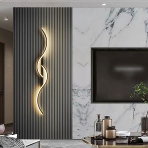 Modern LED Wall Lamp Minimalist Led Light Bedroom Bedside Long Strip Wall Sconces Living Room Home Indoor Lighting Fixture Stepless dimming