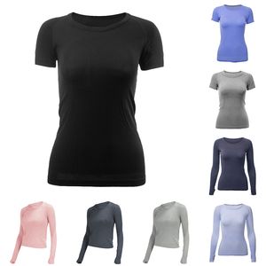 Szybko Tech 1.0 T-shirt ciasny dopasowany TOP TEE Women Women Yoga Colid Kolor Długie krótkie t-shirty trening fitness z silną elastycznością i t-shirtem oddychania