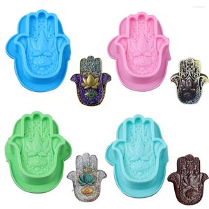 Baking Moulds 1PCS DIY Hand Of Fatima Eye God Silicone Candle Mold Handmade Cake Soap Mould Making Aromatherapy Plaster Supplies Tools