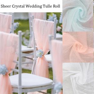 Decoração de festa 5/10m organza tule puro fio cristal rolo para diy casamento arco aniversário pano de fundo cadeira mesa trilhos decoração