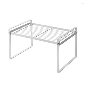 Platzsparendes Küchenregal, stapelbares Regal, verstellbares Organizer-Regal für Schrank, Badezimmer, Arbeitsplatten