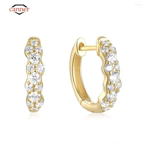 Hoop Earrings CANNER Various Zircons 925 Sterling Silver Earring For Women Plata Fine Jewelry Cartilage 18K Gold Mom Gift