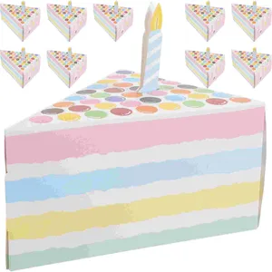 Aufbewahrungsflaschen 10 Stück dreieckige Kuchenform Geburtstagsfeier Kreative Geschenkbox Die Hochzeit Süßigkeitenhalter Fall Papierboxen Kraftpapier